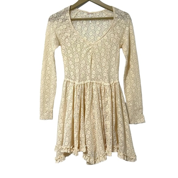 Intimately Free People Off White Star Lace Witchy Whimsigoth Mini Dress Size XS - Picture 2 of 7